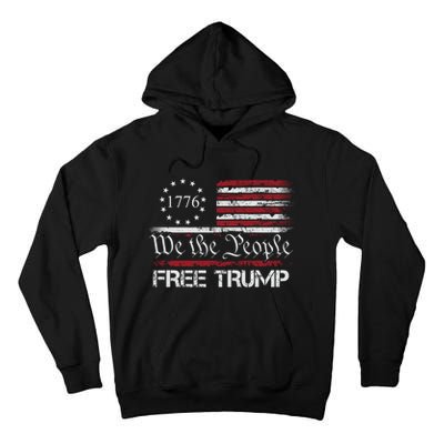 Free Trump Supporters Pro Trump American Flag Tall Hoodie