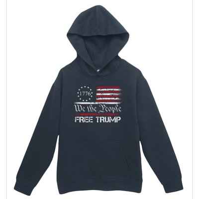 Free Trump Supporters Pro Trump American Flag Urban Pullover Hoodie