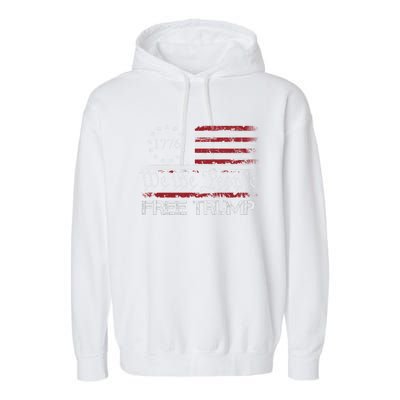 Free Trump Supporters Pro Trump American Flag Garment-Dyed Fleece Hoodie