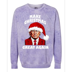 Funny Trump Santa Hat Make Christmas Great Again Gift Colorblast Crewneck Sweatshirt