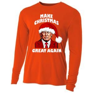 Funny Trump Santa Hat Make Christmas Great Again Gift Cooling Performance Long Sleeve Crew