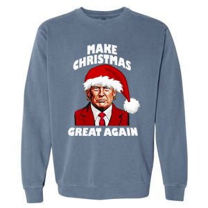 Funny Trump Santa Hat Make Christmas Great Again Gift Garment-Dyed Sweatshirt