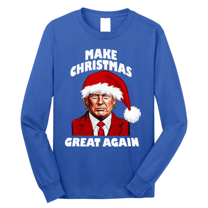 Funny Trump Santa Hat Make Christmas Great Again Gift Long Sleeve Shirt