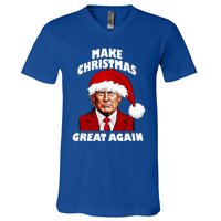 Funny Trump Santa Hat Make Christmas Great Again Gift V-Neck T-Shirt