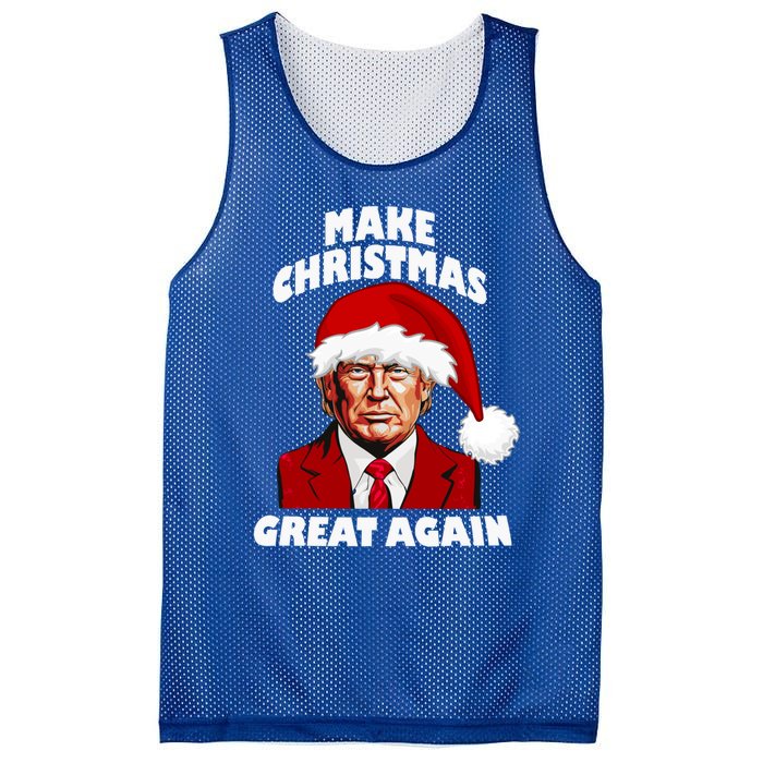 Funny Trump Santa Hat Make Christmas Great Again Gift Mesh Reversible Basketball Jersey Tank