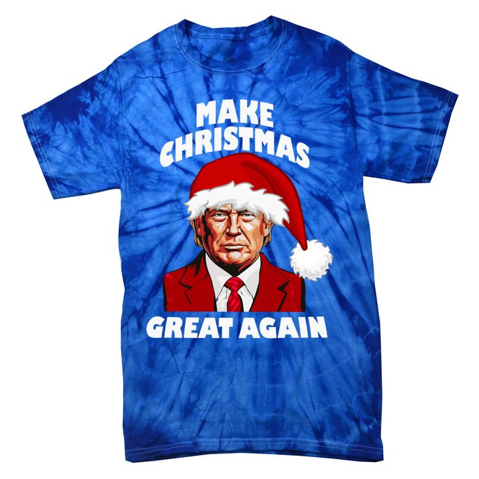 Funny Trump Santa Hat Make Christmas Great Again Gift Tie-Dye T-Shirt