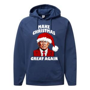 Funny Trump Santa Hat Make Christmas Great Again Gift Performance Fleece Hoodie