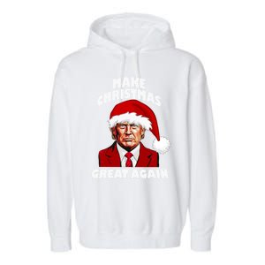 Funny Trump Santa Hat Make Christmas Great Again Gift Garment-Dyed Fleece Hoodie