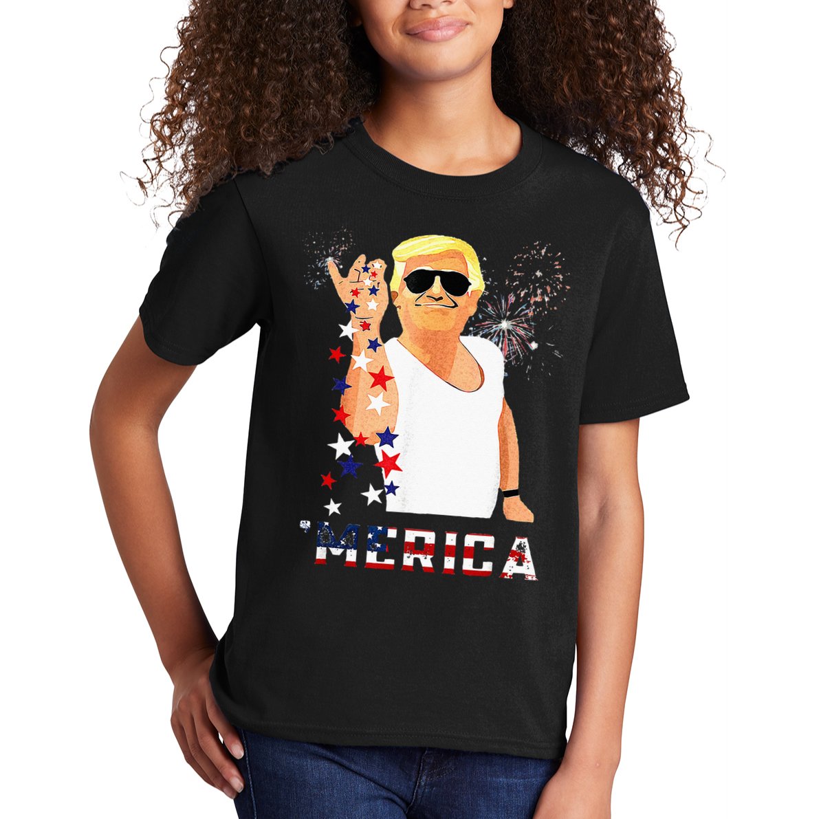 Funny Trump Salt Merica Freedom 4th Of July Gifts Kids T-Shirt