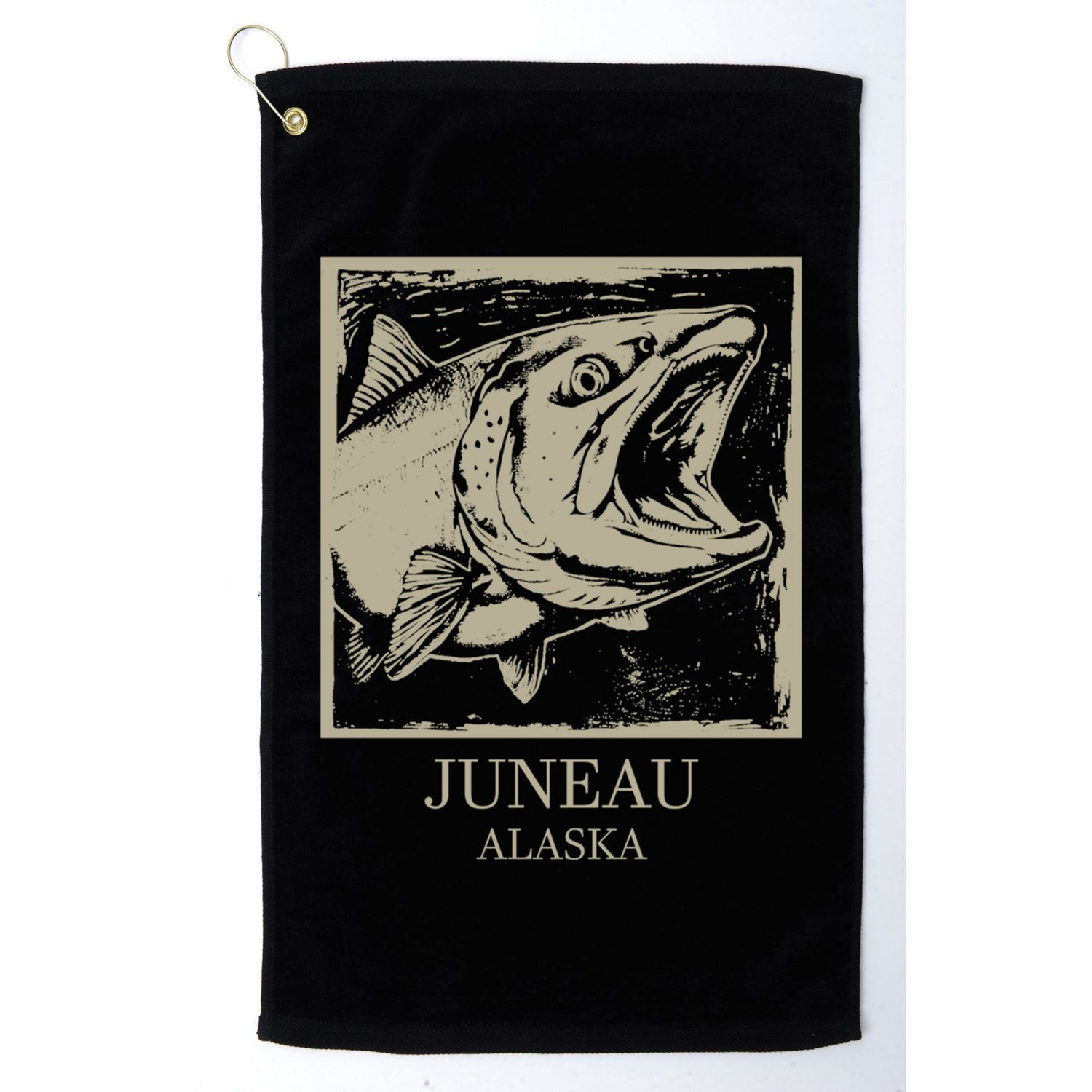 Fishing Town Souvenir Juneau Alaska Gift Golf Towel