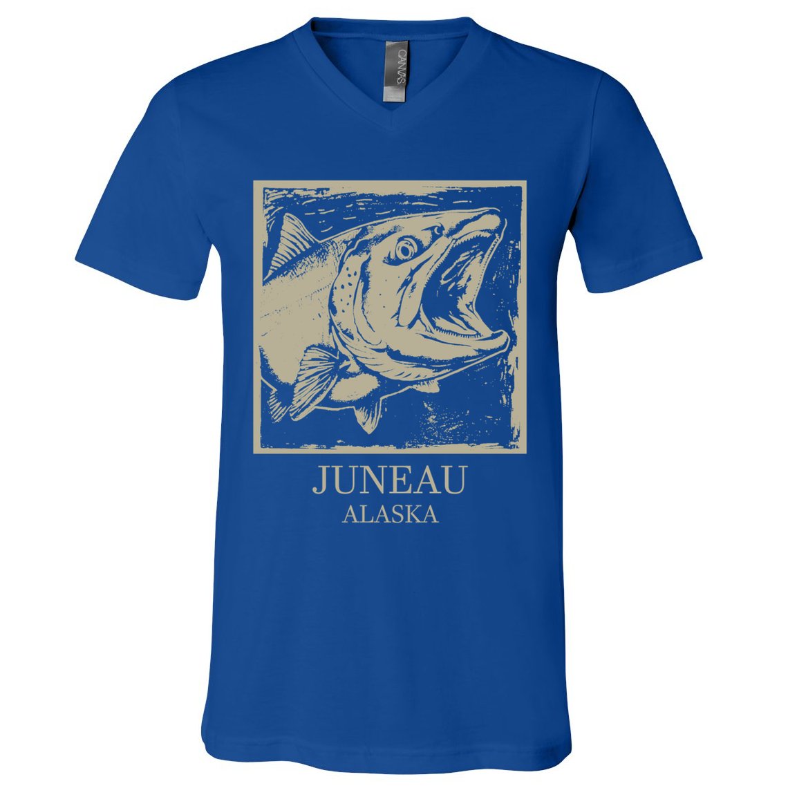 Fishing Town Souvenir Juneau Alaska Gift V-Neck T-Shirt