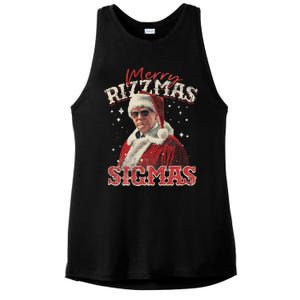 Funny Trump Santa Merry Sigmas Xmas Pajamas Ladies PosiCharge Tri-Blend Wicking Tank