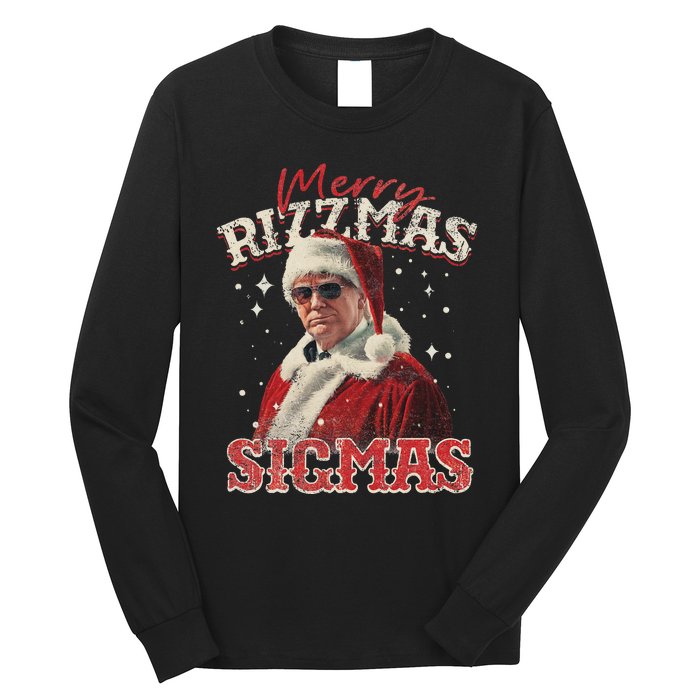 Funny Trump Santa Merry Sigmas Xmas Pajamas Long Sleeve Shirt