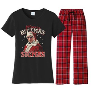 Funny Trump Santa Merry Sigmas Xmas Pajamas Women's Flannel Pajama Set