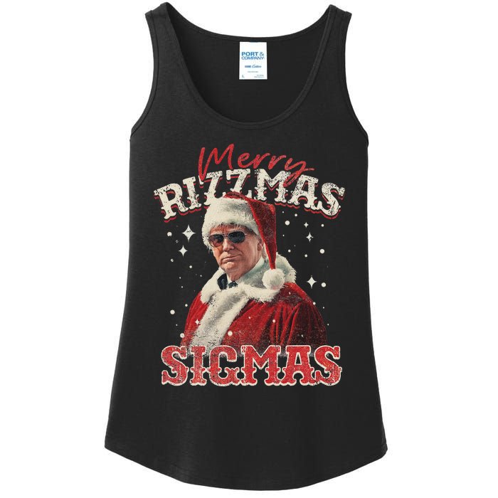 Funny Trump Santa Merry Sigmas Xmas Pajamas Ladies Essential Tank