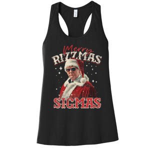 Funny Trump Santa Merry Sigmas Xmas Pajamas Women's Racerback Tank