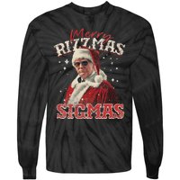 Funny Trump Santa Merry Sigmas Xmas Pajamas Tie-Dye Long Sleeve Shirt