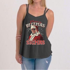 Funny Trump Santa Merry Sigmas Xmas Pajamas Women's Strappy Tank