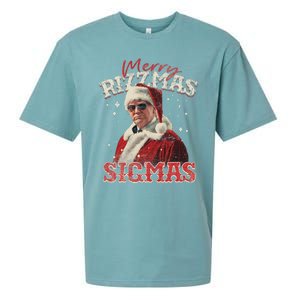 Funny Trump Santa Merry Sigmas Xmas Pajamas Sueded Cloud Jersey T-Shirt