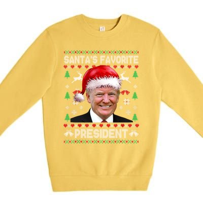 Funny Trump SantaS Favorite President Ugly Xmas Funny Gift Premium Crewneck Sweatshirt