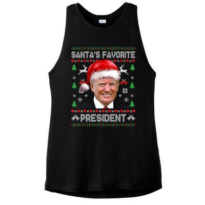 Funny Trump SantaS Favorite President Ugly Xmas Funny Gift Ladies PosiCharge Tri-Blend Wicking Tank