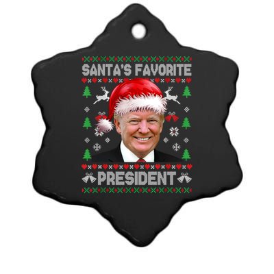 Funny Trump SantaS Favorite President Ugly Xmas Funny Gift Ceramic Star Ornament