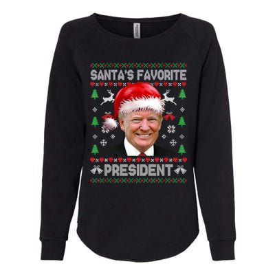 Funny Trump SantaS Favorite President Ugly Xmas Funny Gift Womens California Wash Sweatshirt