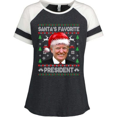 Funny Trump SantaS Favorite President Ugly Xmas Funny Gift Enza Ladies Jersey Colorblock Tee