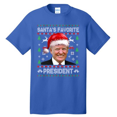 Funny Trump SantaS Favorite President Ugly Xmas Funny Gift Tall T-Shirt