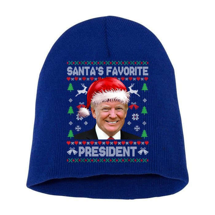 Funny Trump SantaS Favorite President Ugly Xmas Funny Gift Short Acrylic Beanie