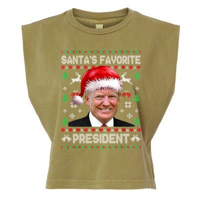 Funny Trump SantaS Favorite President Ugly Xmas Funny Gift Garment-Dyed Women's Muscle Tee