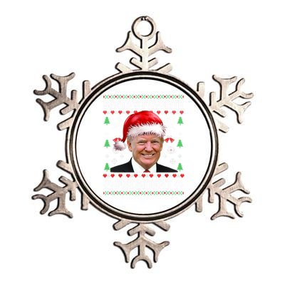 Funny Trump SantaS Favorite President Ugly Xmas Funny Gift Metallic Star Ornament