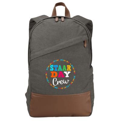 Funny Test STAAR Day Crew Mode On Teacher Testing Ideas Cotton Canvas Backpack
