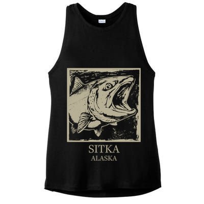 Fishing Town Souvenir Sitka Alaska Gift Ladies PosiCharge Tri-Blend Wicking Tank