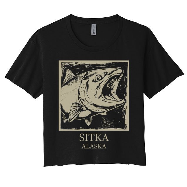 Fishing Town Souvenir Sitka Alaska Gift Crop Top