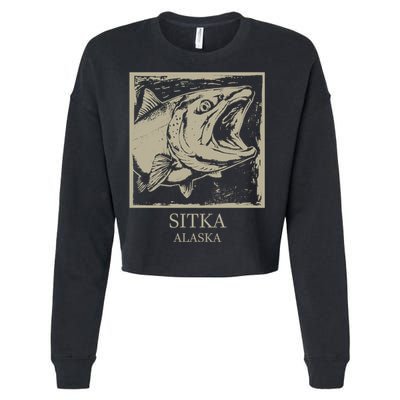 Fishing Town Souvenir Sitka Alaska Gift Cropped Pullover Crew