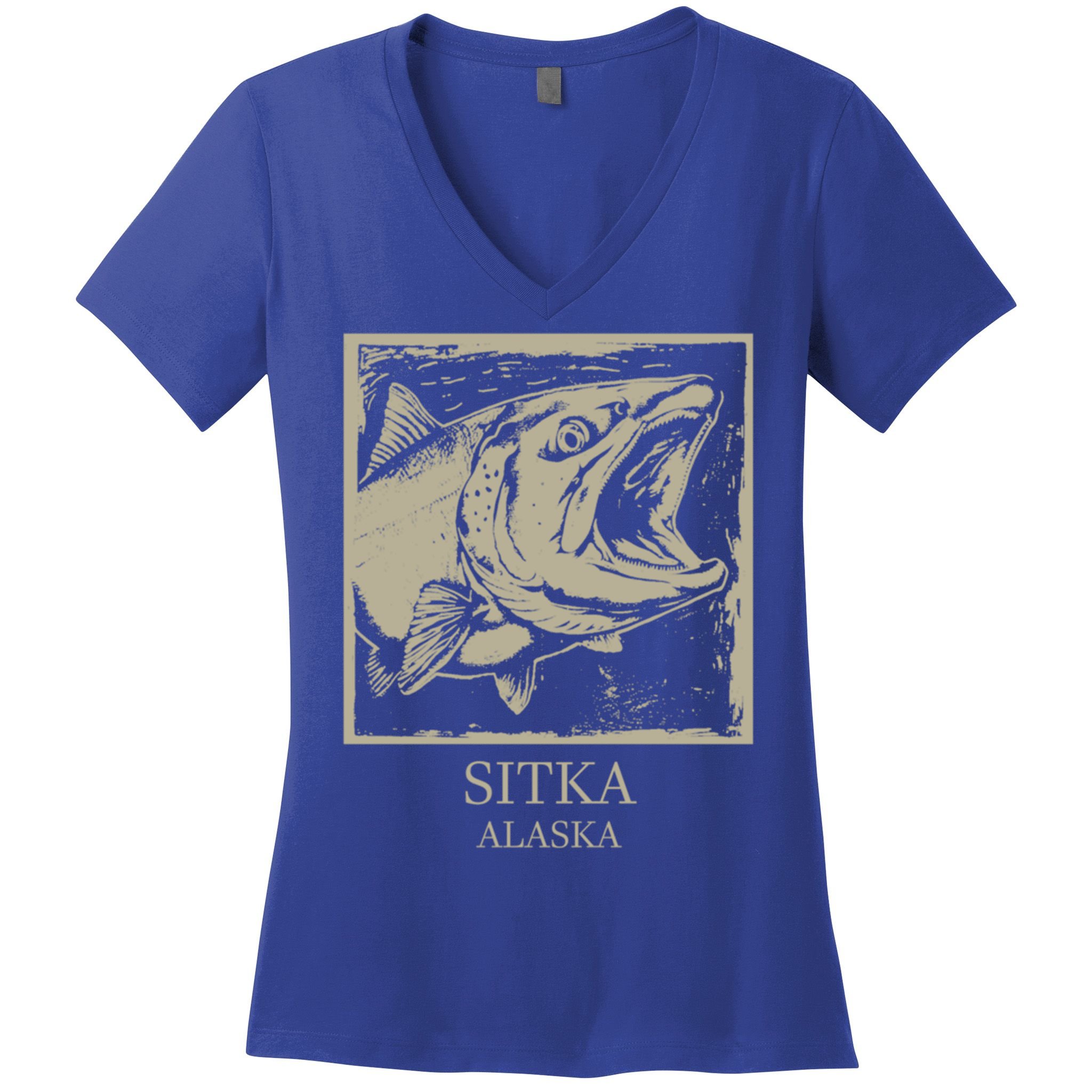 Fishing Town Souvenir Sitka Alaska Gift Women's V-Neck T-Shirt