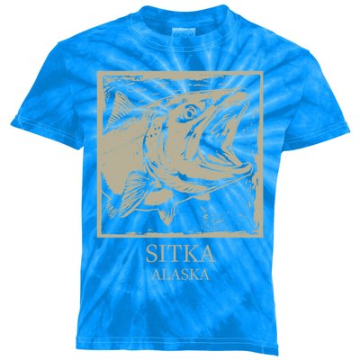 Fishing Town Souvenir Sitka Alaska Gift Kids Tie-Dye T-Shirt