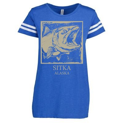 Fishing Town Souvenir Sitka Alaska Gift Enza Ladies Jersey Football T-Shirt