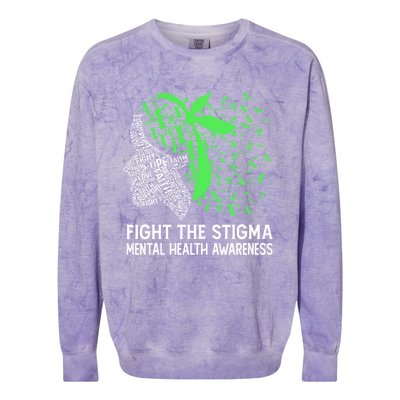 Fight The Stigma Tal Health Awareness Gift Colorblast Crewneck Sweatshirt