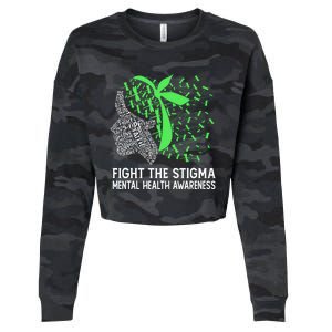 Fight The Stigma Tal Health Awareness Gift Cropped Pullover Crew