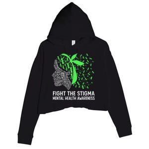 Fight The Stigma Tal Health Awareness Gift Crop Fleece Hoodie