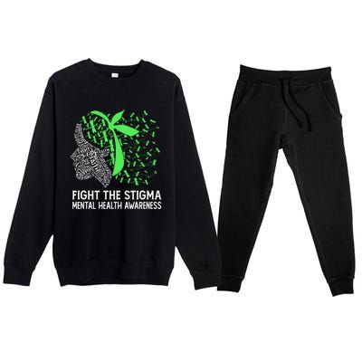 Fight The Stigma Tal Health Awareness Gift Premium Crewneck Sweatsuit Set