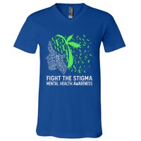 Fight The Stigma Tal Health Awareness Gift V-Neck T-Shirt