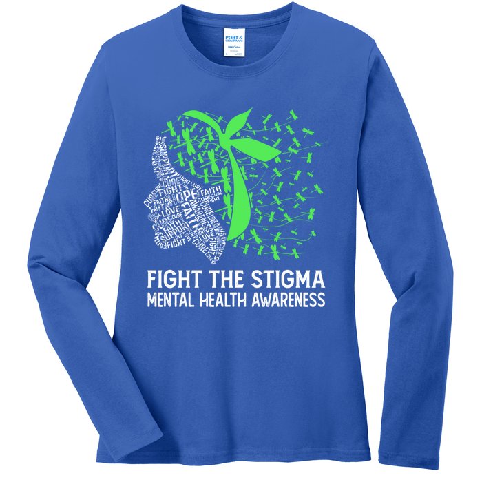 Fight The Stigma Tal Health Awareness Gift Ladies Long Sleeve Shirt