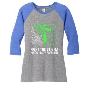 Fight The Stigma Tal Health Awareness Gift Women's Tri-Blend 3/4-Sleeve Raglan Shirt