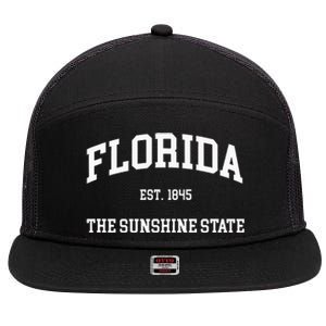 Florida The Sunshine State 7 Panel Mesh Trucker Snapback Hat