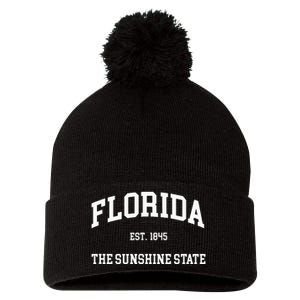 Florida The Sunshine State Pom Pom 12in Knit Beanie