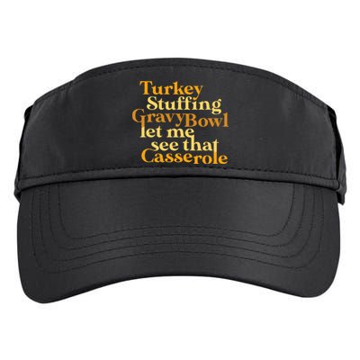 Funny Turkey Stuffing Gravy Bowl Thanksgiving Lover Adult Drive Performance Visor