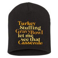 Funny Turkey Stuffing Gravy Bowl Thanksgiving Lover Short Acrylic Beanie